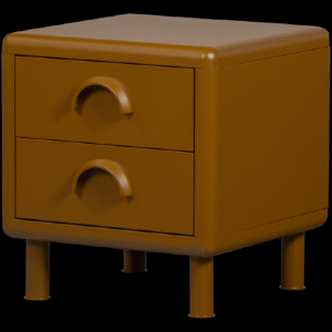RUNE DRESSER/NIGHT STAND 2 DRAWERS METAL HONEY YELLOW