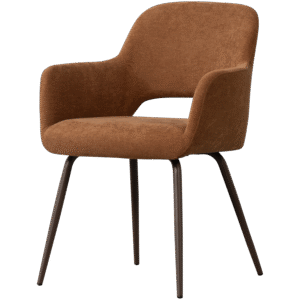 JENNY DINING CHAIR WOVEN FABRIC BROWN