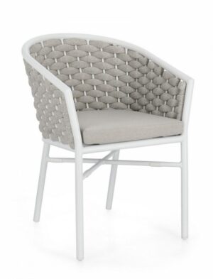 BIZZOTTO Zahradní židle MARGALIDA bílá s šedým textilem