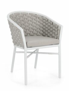 BIZZOTTO Zahradní židle MARGALIDA bílá s šedým textilem