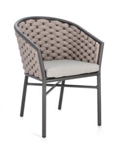 BIZZOTTO Zahradní židle MARGALIDA černá se šedým textilem