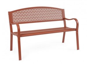 BIZZOTTO Kovová venkovní lavice LIZETTE cihlová