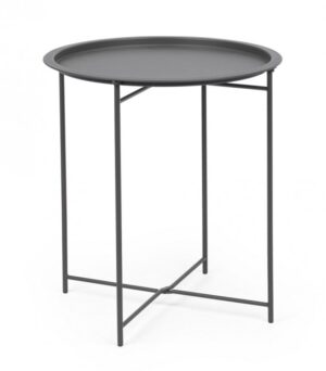 BIZZOTTO Kulatý konferenční stolek AUSTIN antracitový ø46 cm