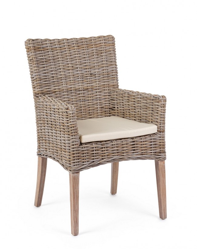 BIZZOTTO Jídelní židle s područkami MANOEL hnědá