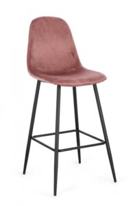 BIZZOTTO Barová židle NEW IRELIA růžová se sametovým efektem