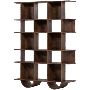 WOOOD Knihovna SINNE 180x130 cm tmavě hnědá