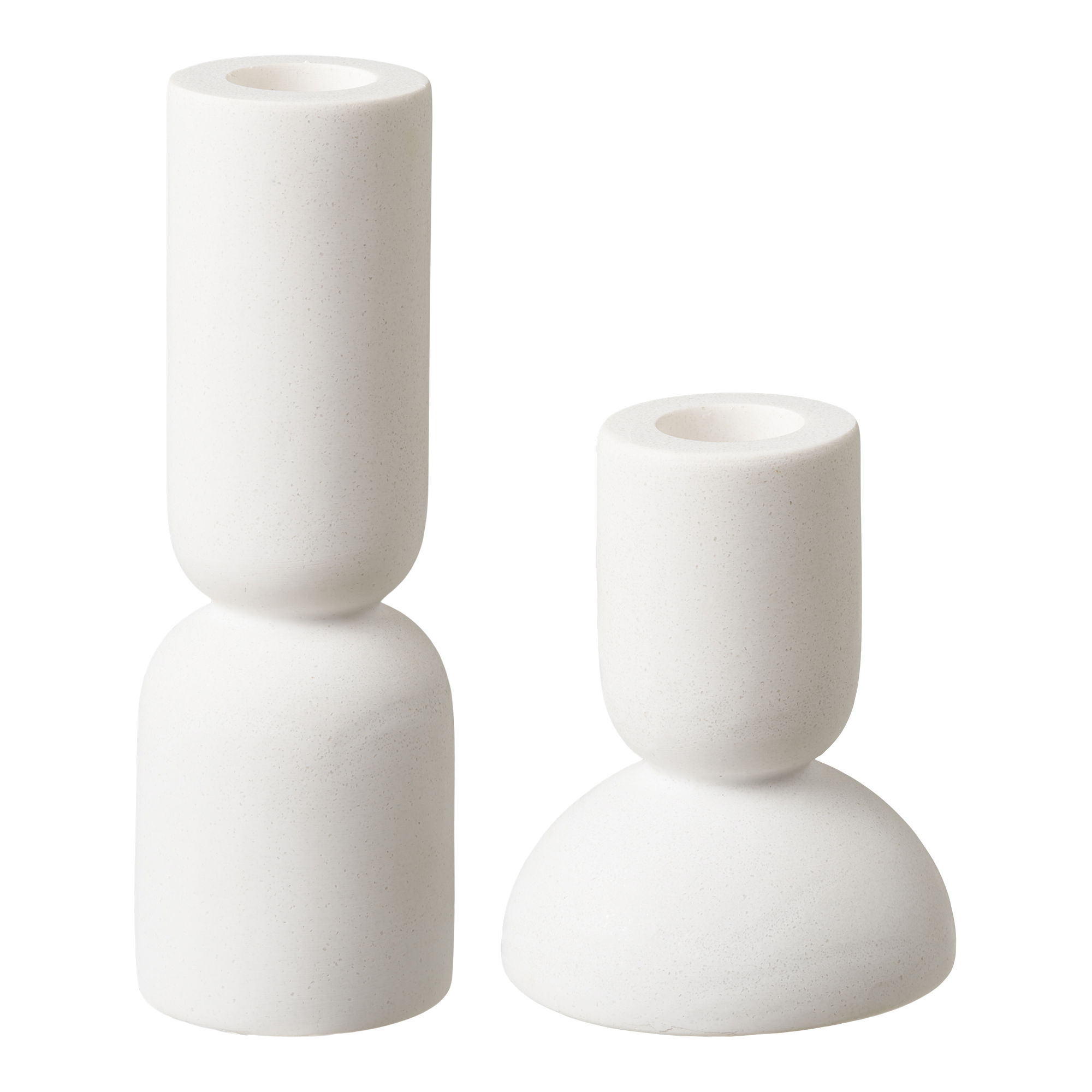 House Nordic Set dvou svícnů CANDLE HOLDER bílý