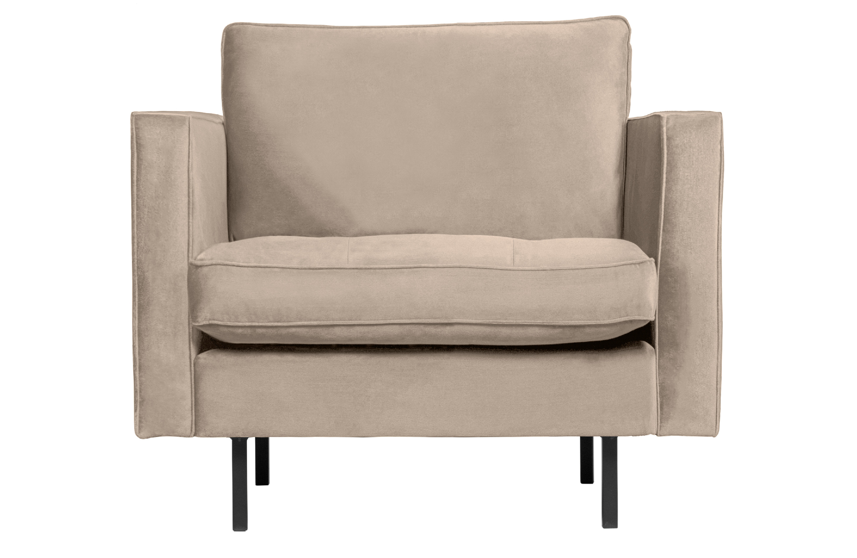 BePureHome Sametové křeslo RODEO khaki