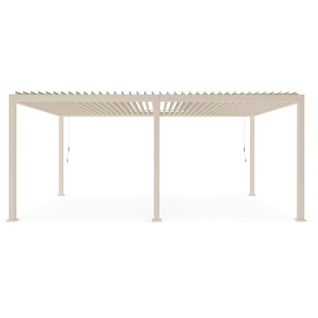 BIZZOTTO Krémová hliníková pergola s uzavíracími lamelami OCEAN 3