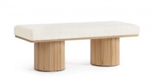 BIZZOTTO Dvoumístná lavice FLORIANA bílá 122 cm