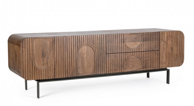 BIZZOTTO Dřevěný TV stolek ORISSA hnědý 172x55 cm