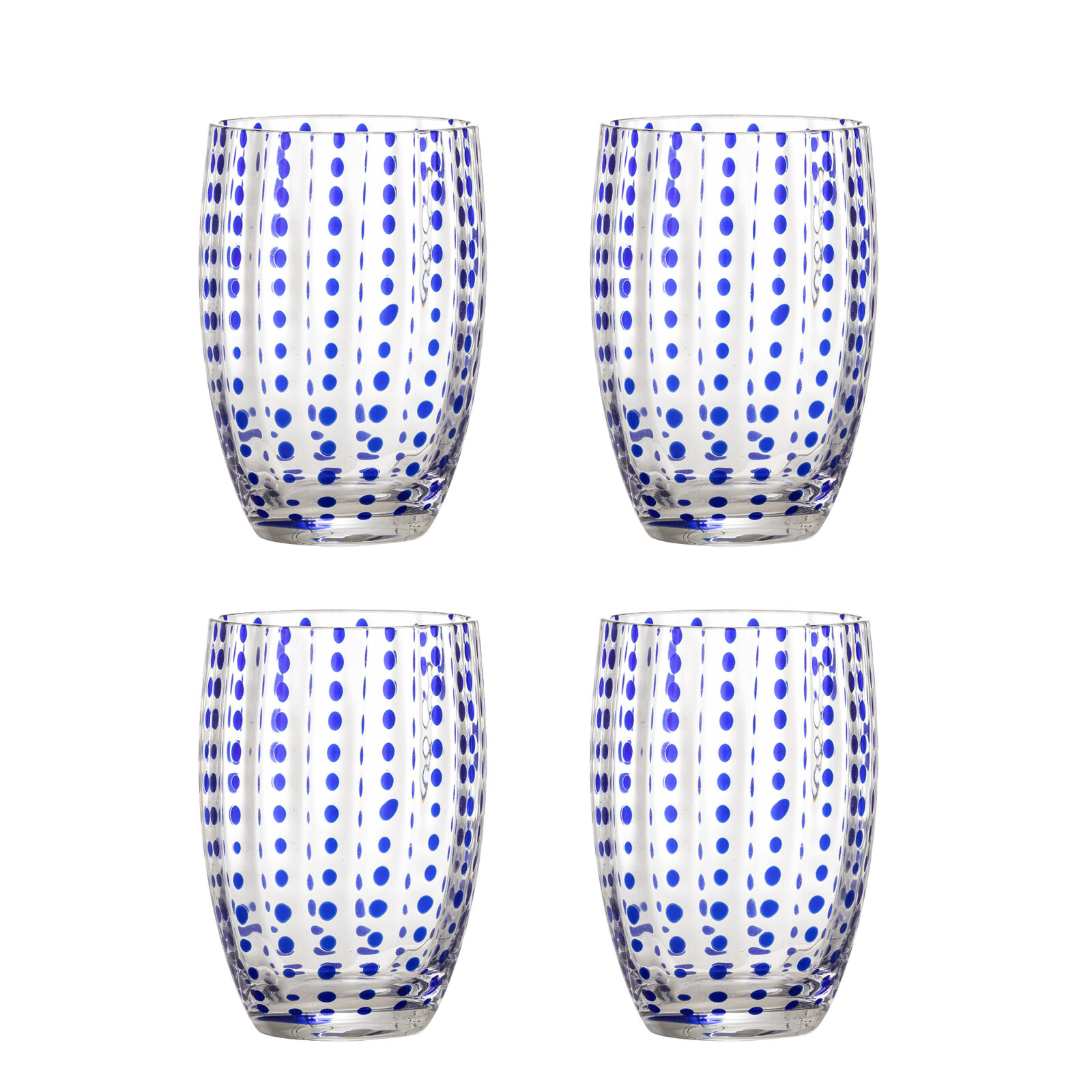 BLOOMINGVILLE Set 4 sklenic BRINLEY modrá 350 ml