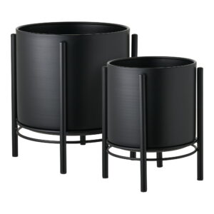 House Nordic Set dvou květináčů FLOWERPOT černý