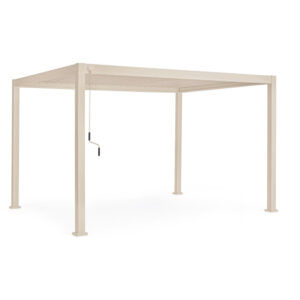 BIZZOTTO Krémová hliníková pergola s uzavíracími lamelami OCEAN 3x4 m