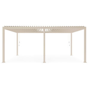 BIZZOTTO Krémová hliníková pergola s uzavíracími lamelami OCEAN 3