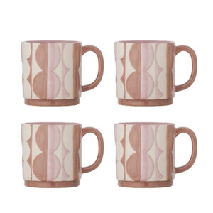 BLOOMINGVILLE Set 4 hrnků SAUL růžová 240 ml