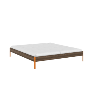 KARUP Dřevěná postel CORE 180x200 cm tmavě hnědá oranžové nohy