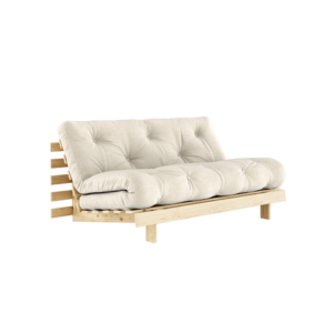 KARUP DESIGN Lněná rozkládací pohovka ROOTS s konstrukcí ze světlého dřeva 160x200 cm