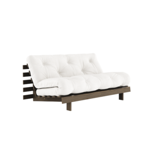 KARUP DESIGN Přírodní rozkládací pohovka ROOTS s konstrukcí z tmavě hnědého dřeva 160x200 cm