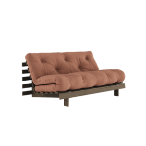 KARUP DESIGN Hnědá rozkládací pohovka ROOTS s konstrukcí z tmavě hnědého dřeva 160x200 cm