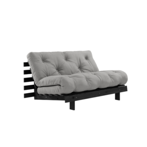 KARUP DESIGN Šedá rozkládací pohovka ROOTS s konstrukcí z černého dřeva 140x200 cm