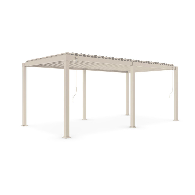 BIZZOTTO Světlá hliníková pergola s uzavíracími lamelami GARDA 3x6 m