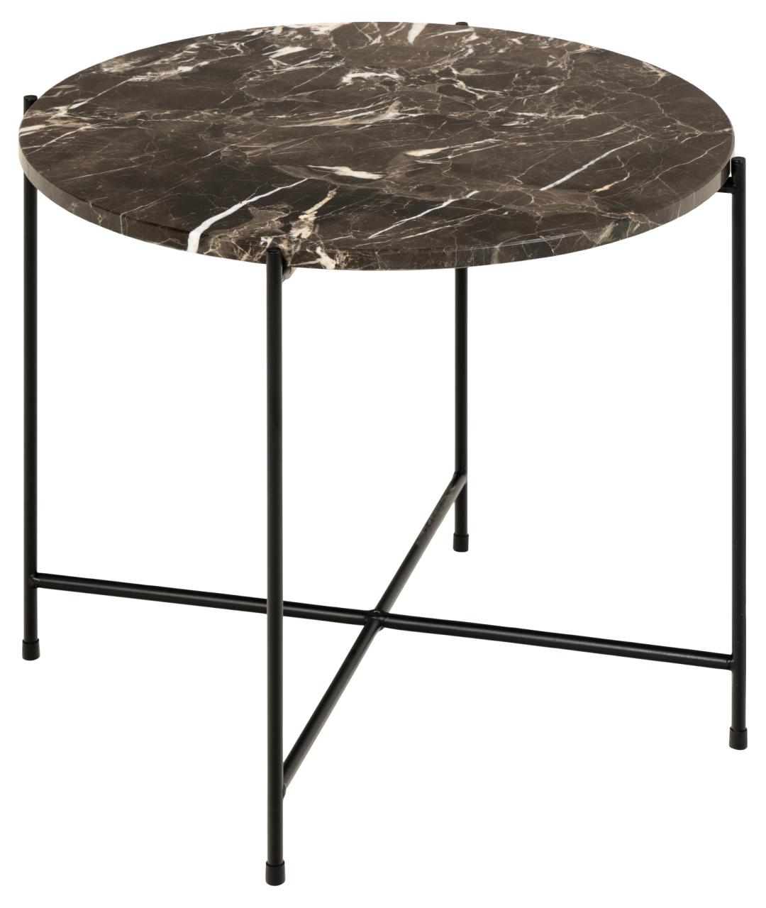ACTONA Kulatý odkládací stolek AVILA hnědý ⌀52 cm