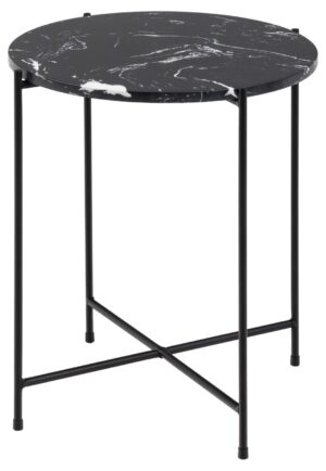 ACTONA Kulatý odkládací stolek AVILA černý ⌀42 cm